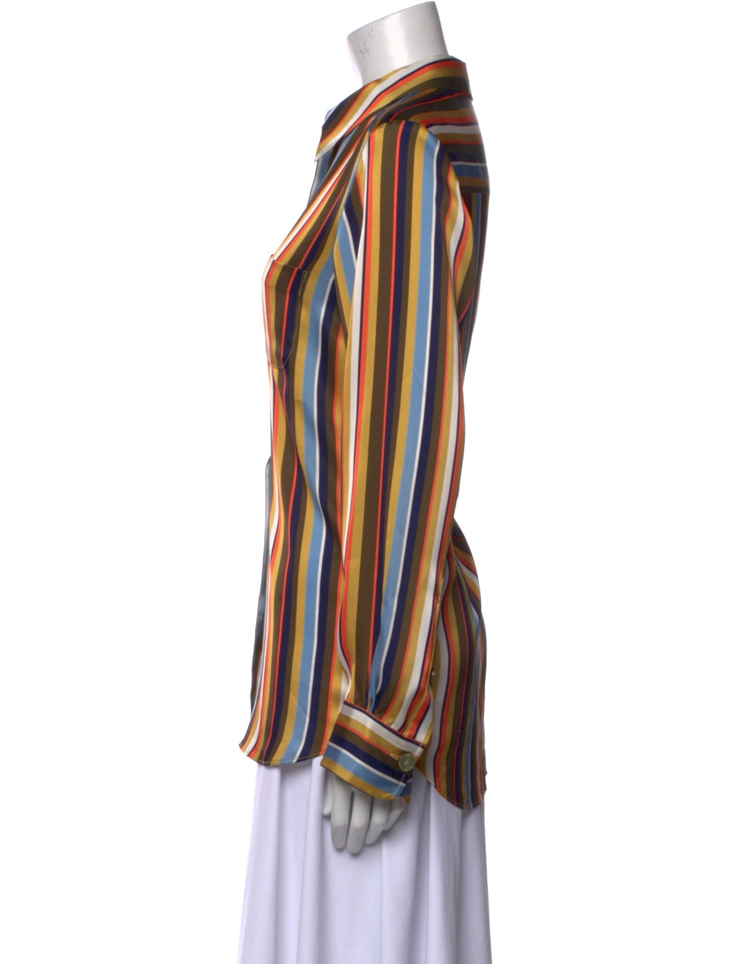 Acne Studios Striped Long Sleeve Button-Up Top