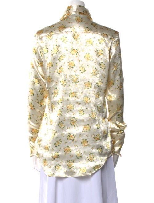 Acne Studios Floral Print Long Sleeve Button-Up Top