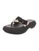 Acne Studios Ponyhair Leather Trim Embellishment Slides
