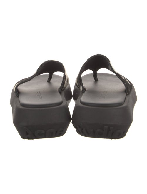 Acne Studios Ponyhair Leather Trim Embellishment Slides