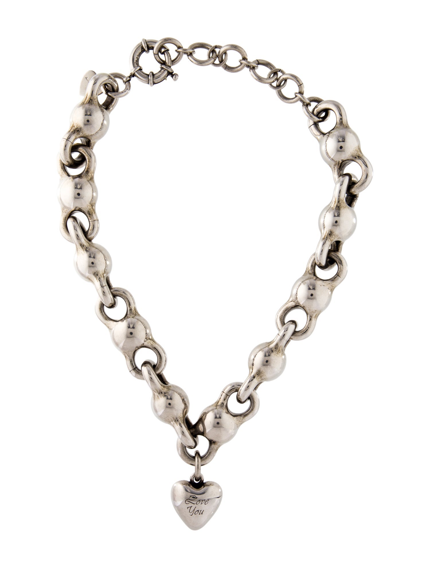 Acne Studios Heart 'Love you' Pendant Necklace