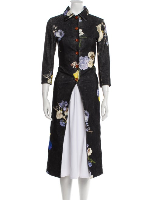Acne Studios Floral Print Trench Coat