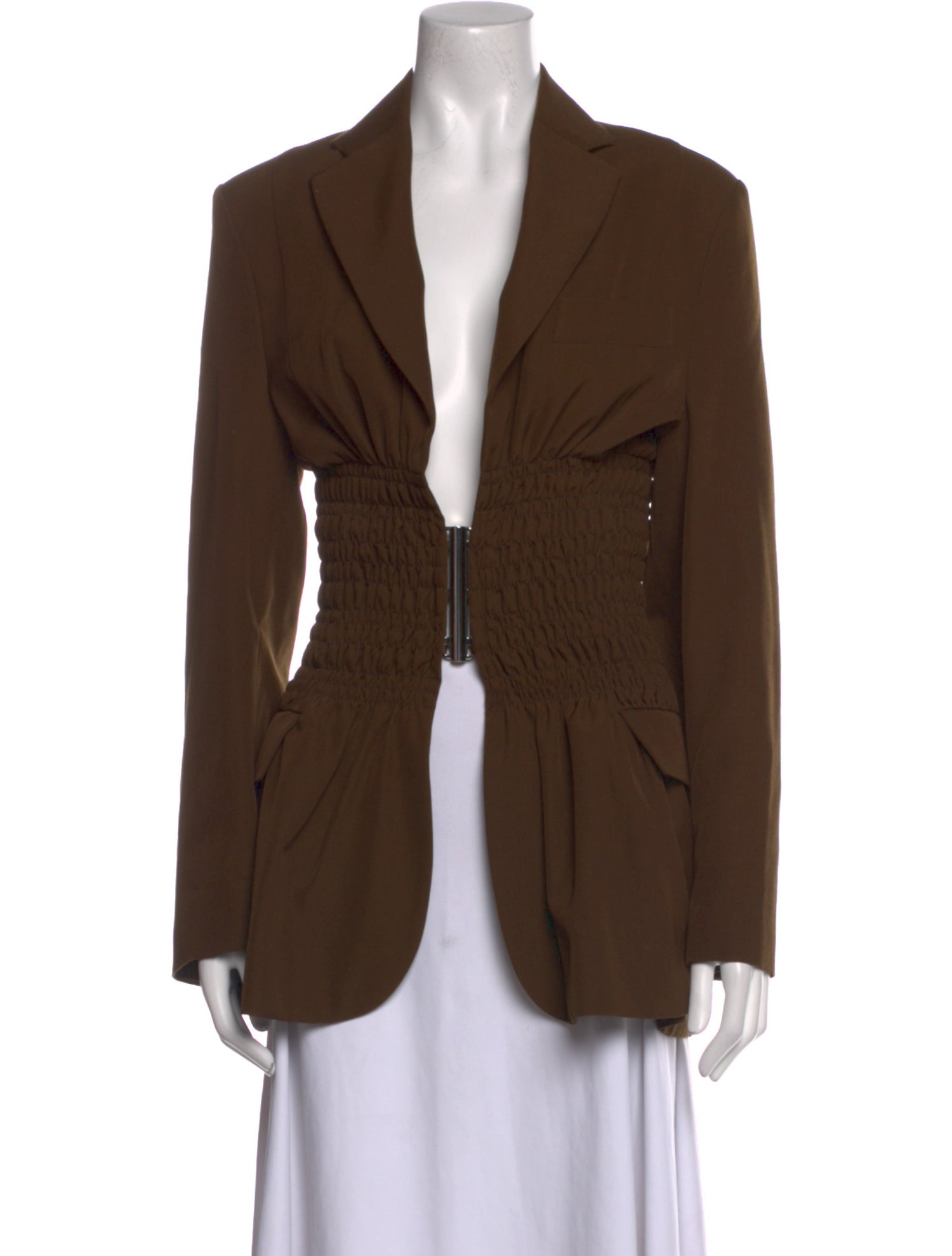 Acne Studios Wool Plunge Neckline Blouse