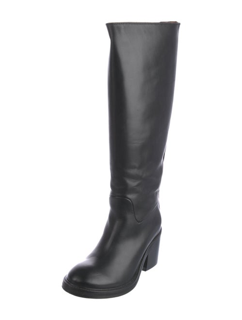 Acne Studios Leather Whipstitch Trim Riding Boots