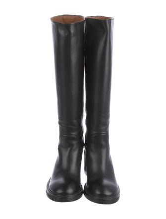 Acne Studios Leather Whipstitch Trim Riding Boots