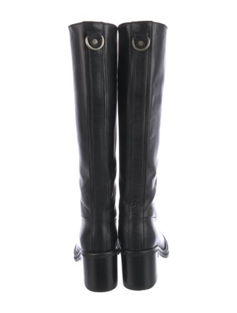 Acne Studios Leather Whipstitch Trim Riding Boots