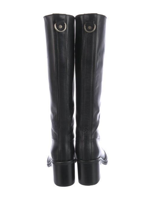 Acne Studios Leather Whipstitch Trim Riding Boots