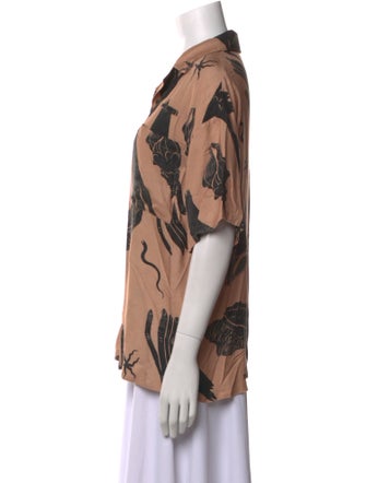 Acne Studios Printed Short Sleeve Button-Up Top