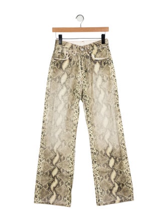 Acne Studios Animal Print Wide Leg Pants