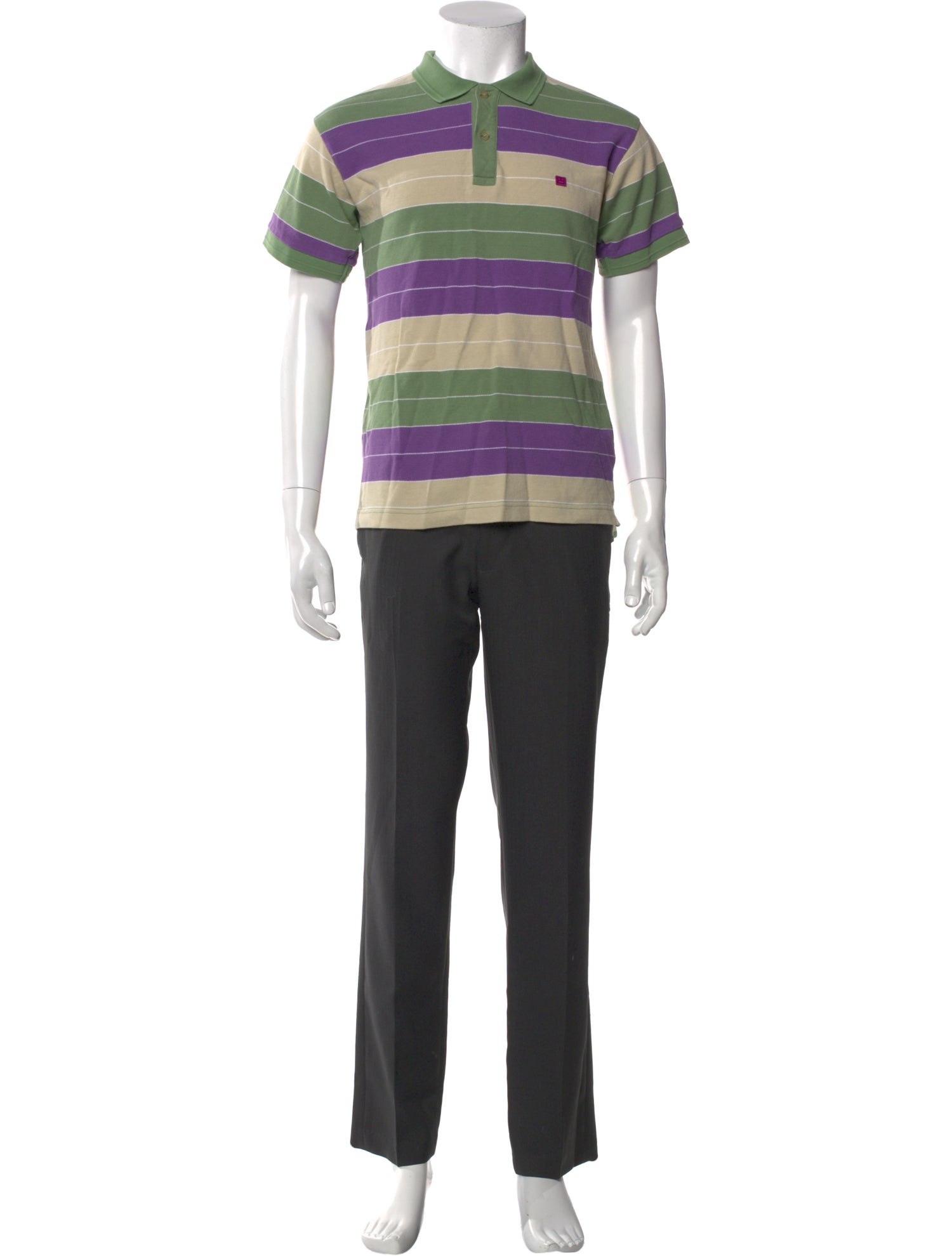 Acne Studios Striped Collar Polo Shirt