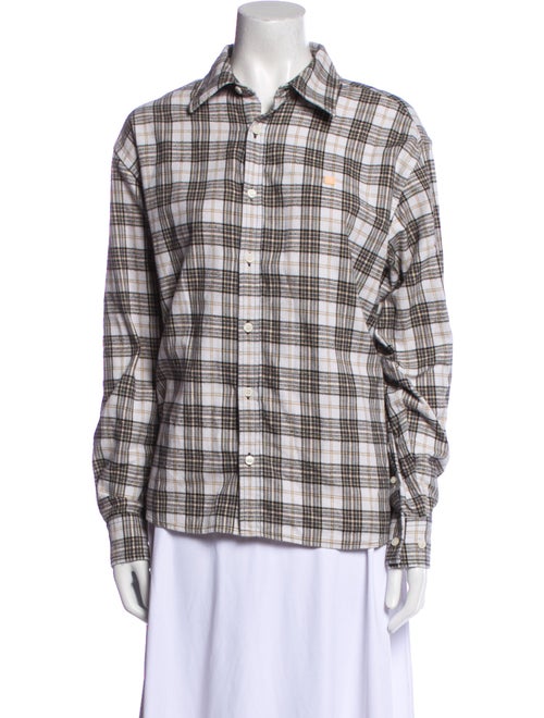 Acne Studios Plaid Print Long Sleeve Button-Up Top