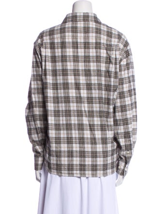 Acne Studios Plaid Print Long Sleeve Button-Up Top