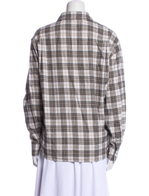 Acne Studios Plaid Print Long Sleeve Button-Up Top