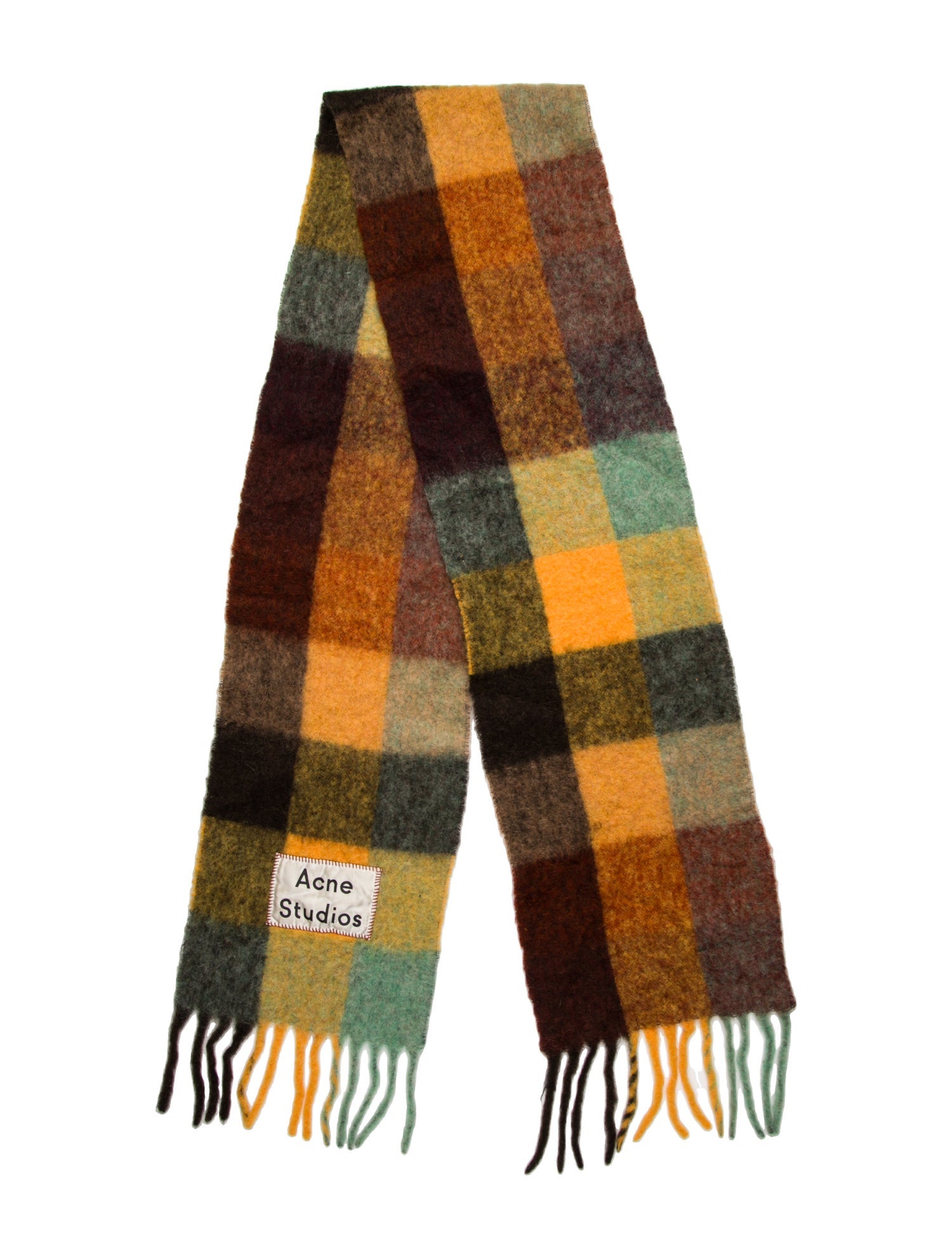 Acne Studios Wool Plaid Print Scarf