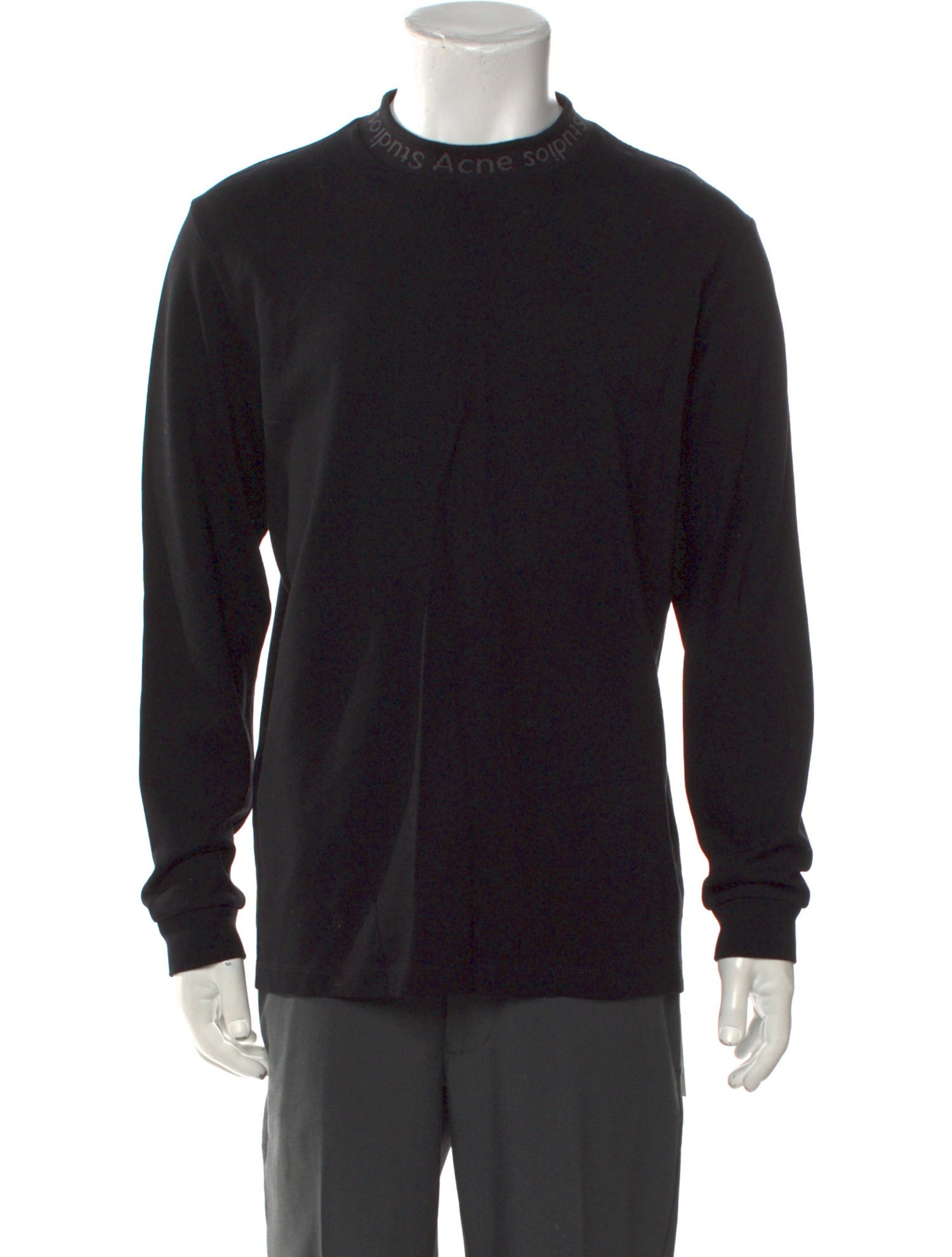 Acne Studios Elogho Logo Long Sleeve Mock Neck Henley