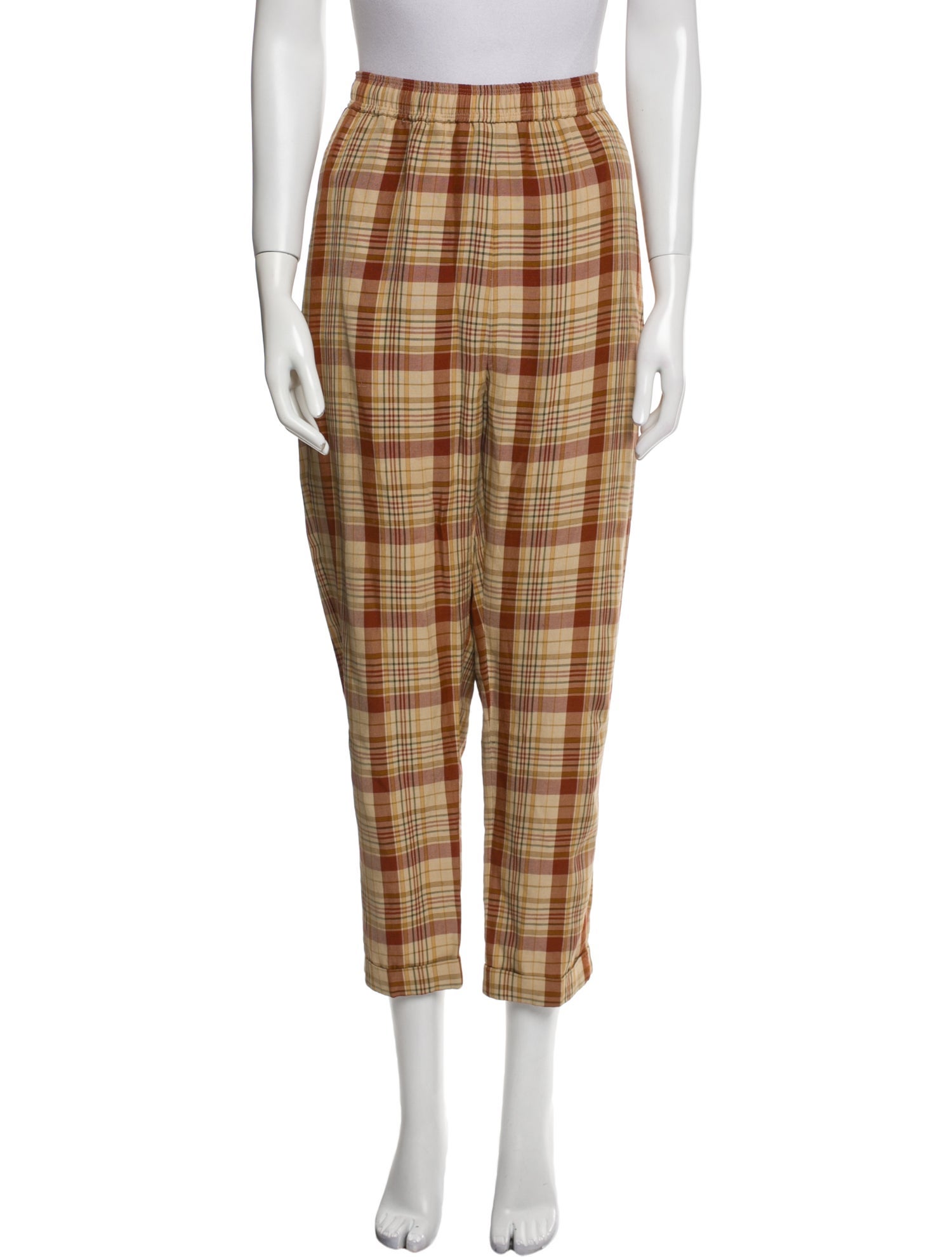 Acne Studios Plaid Print Straight Leg Pants