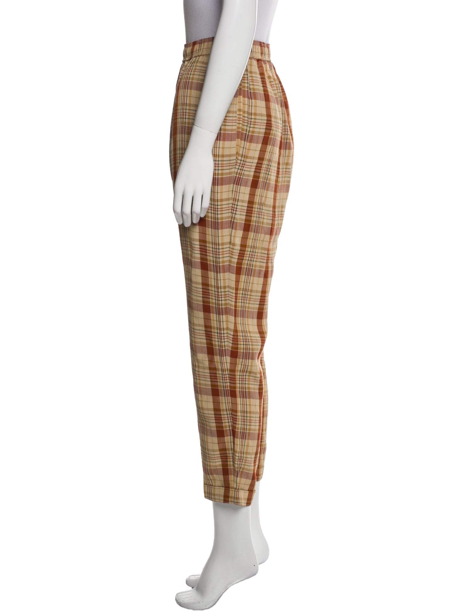 Acne Studios Plaid Print Straight Leg Pants