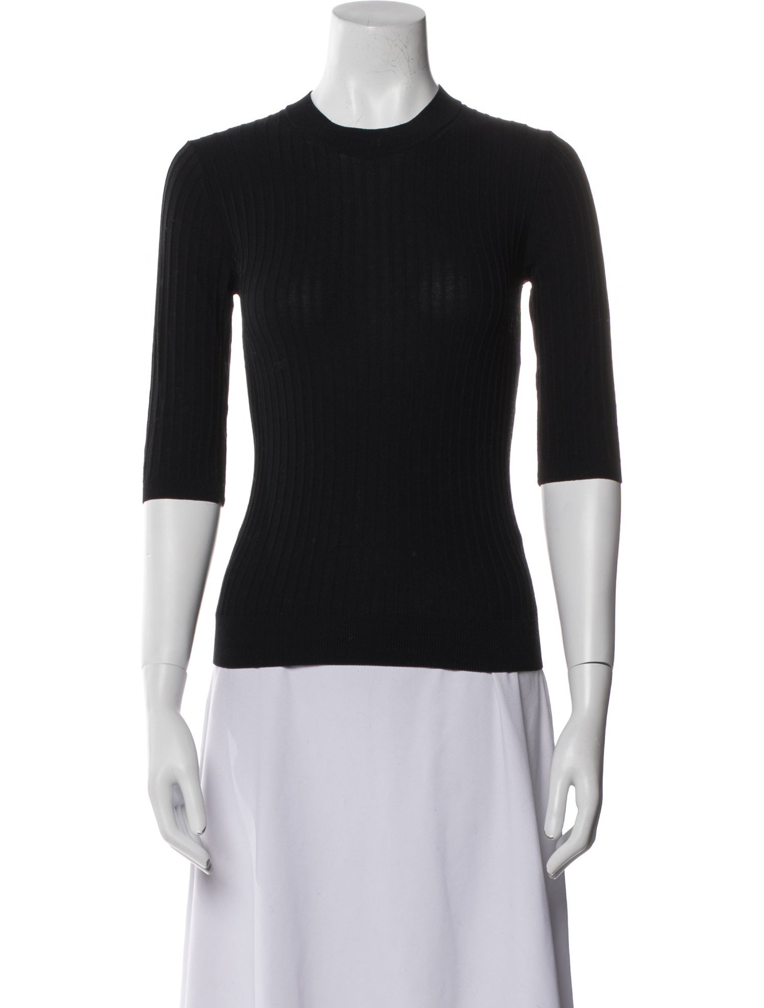 Acne Studios Crew Neck Three-Quarter Sleeve Top