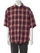 Acne Studios Plaid Print Three-Quarter Sleeve Shirt