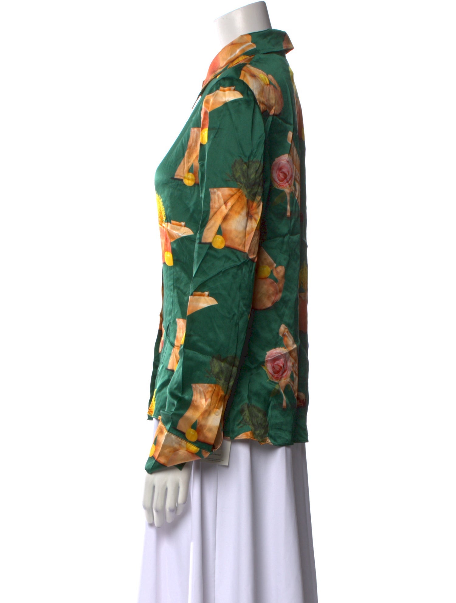 Acne Studios Silk Floral Print Button-Up Top