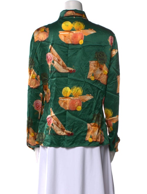 Acne Studios Silk Floral Print Button-Up Top