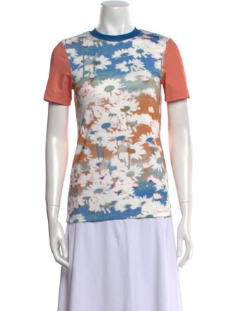 Acne Studios Floral Print Crew Neck T-Shirt