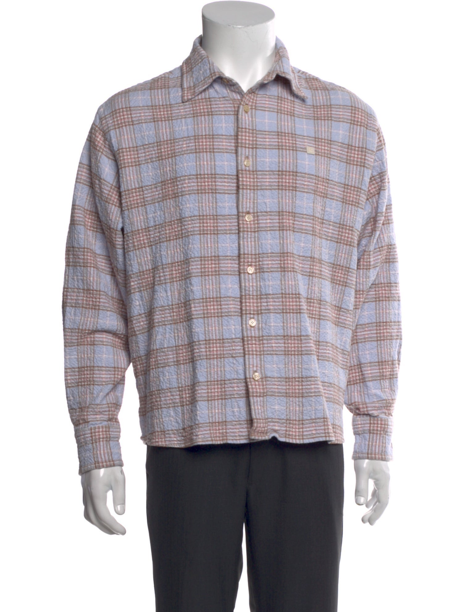 Acne Studios Plaid Print Long Sleeve Shirt