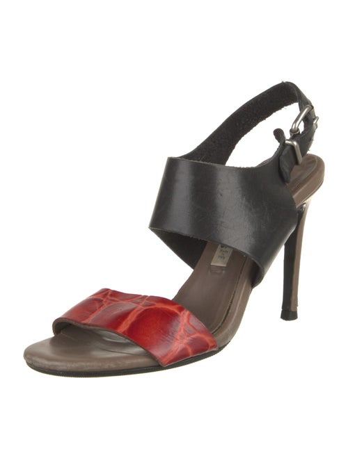 Acne Studios Leather Colorblock Pattern Slingback Sandals