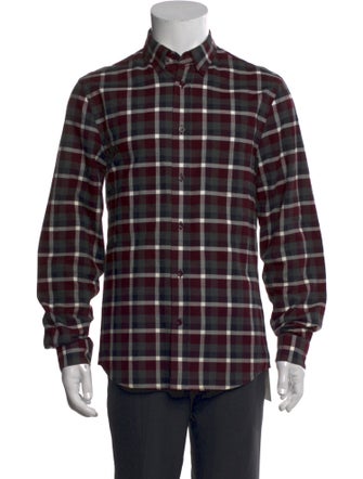 Acne Studios Plaid Print Long Sleeve Shirt