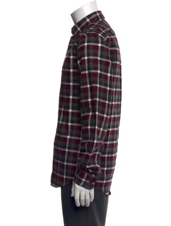 Acne Studios Plaid Print Long Sleeve Shirt