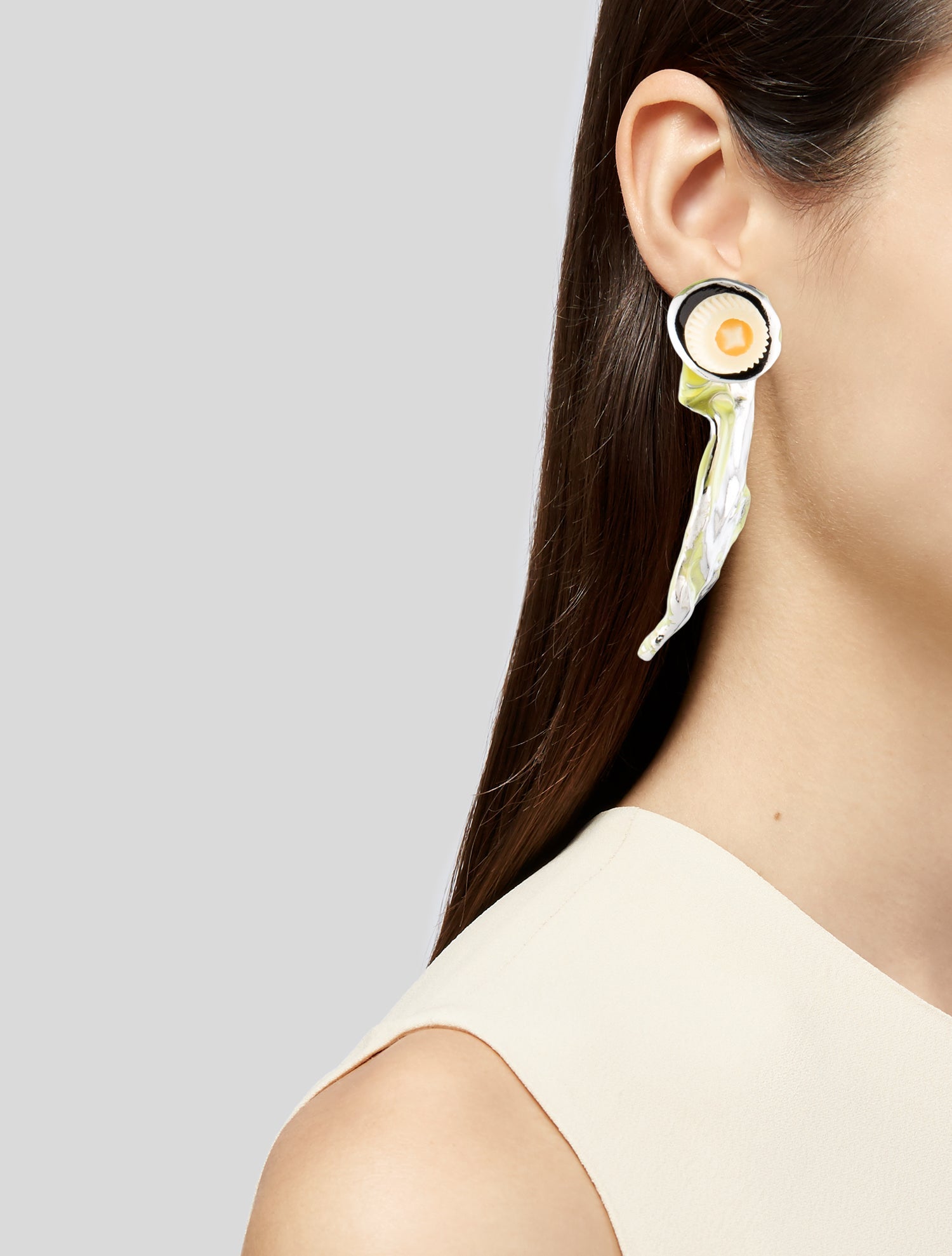 Acne Studios Enamel Paint Tube Single Stud Drop Earring