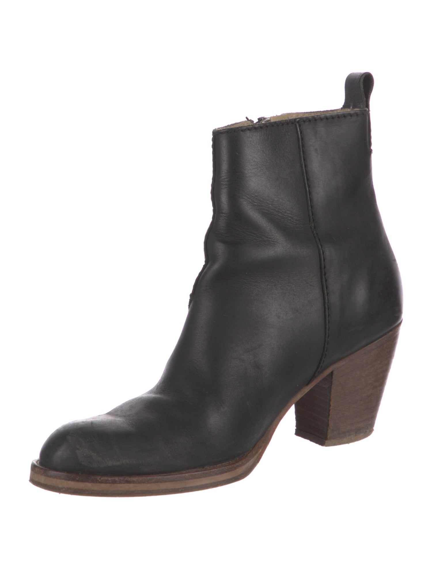 Acne Studios Leather Colorblock Pattern Boots