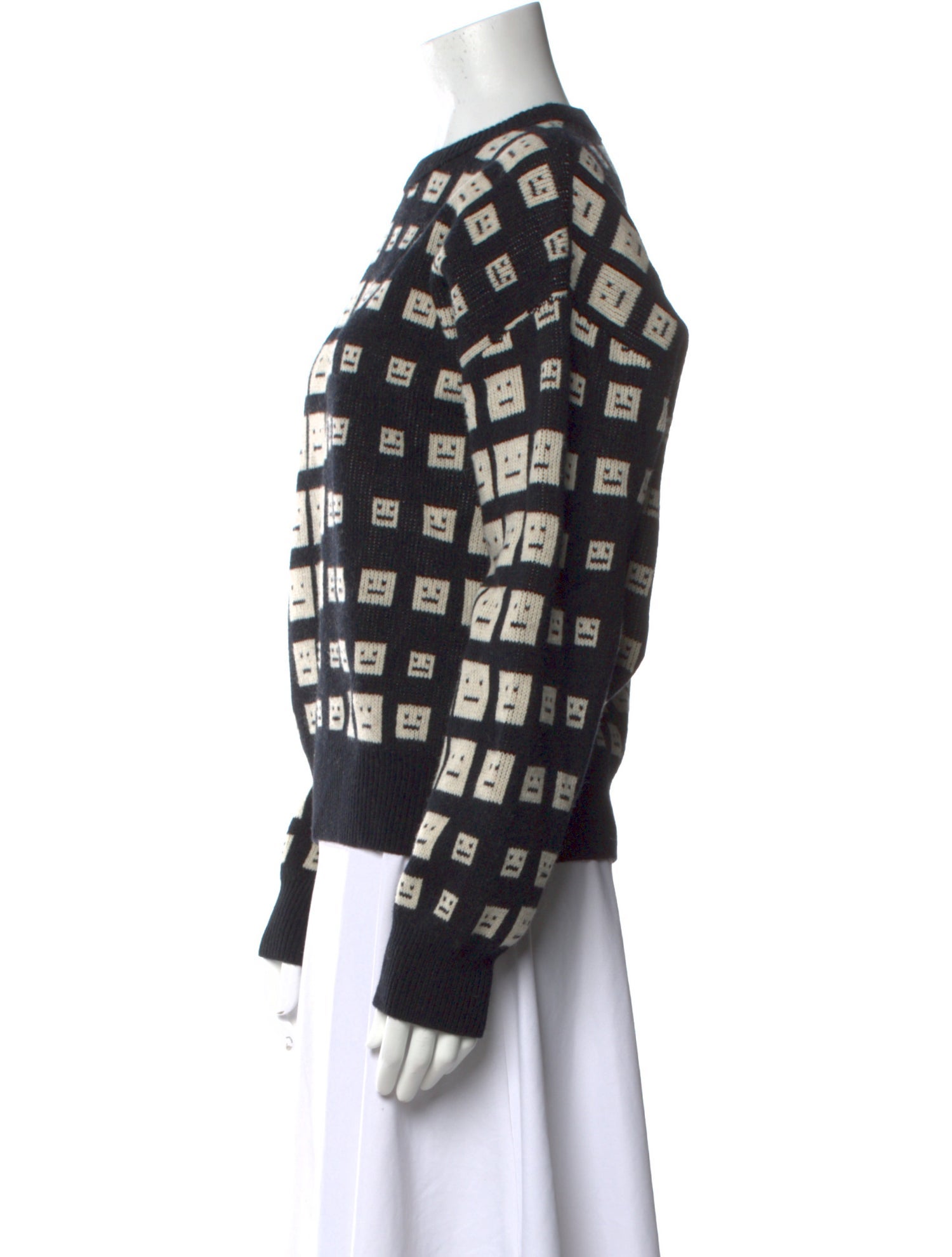 Acne Studios Plaid Print Crew Neck Sweater