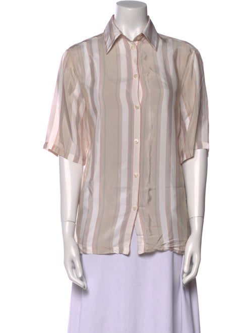 Acne Studios Striped Short Sleeve Button-Up Top