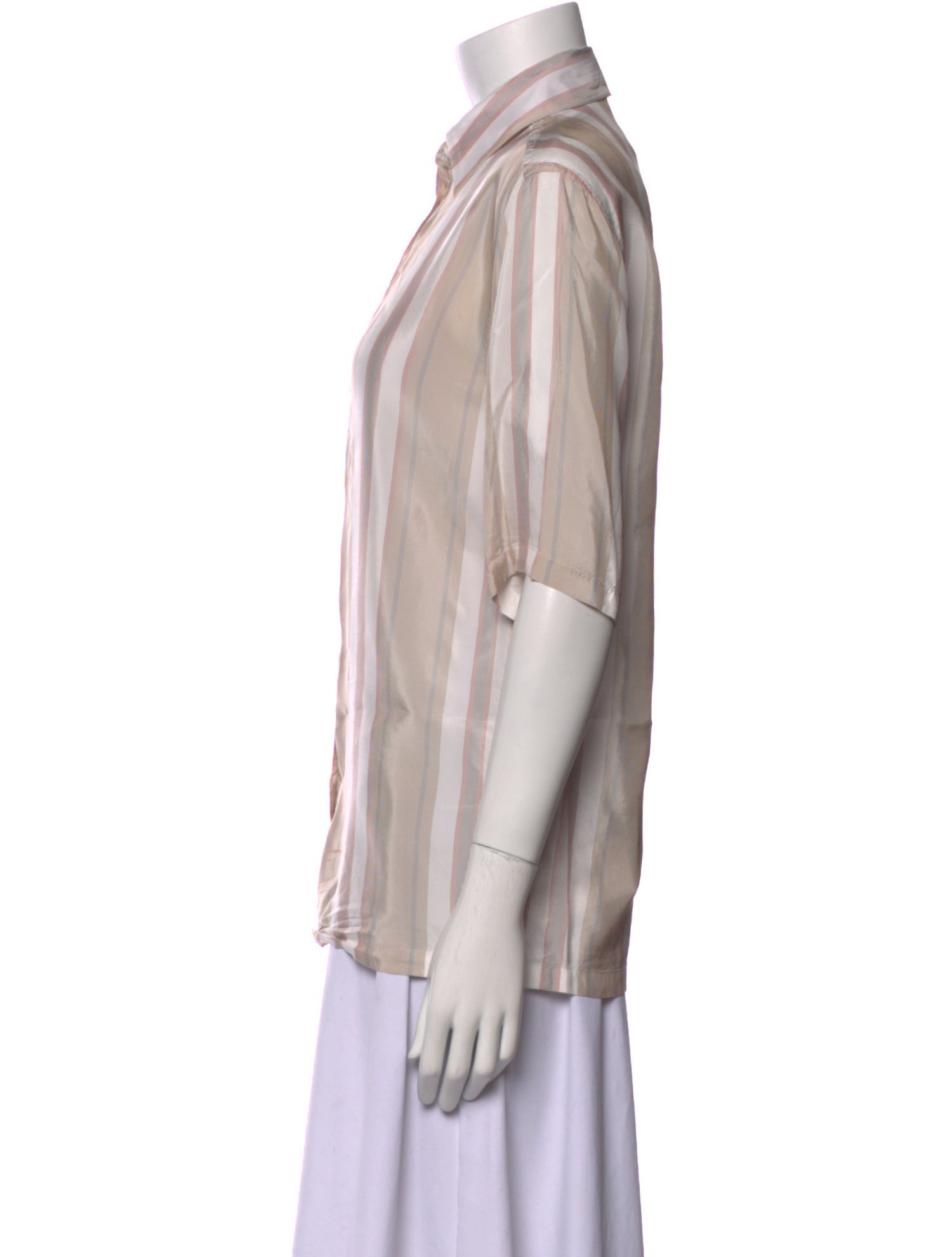 Acne Studios Striped Short Sleeve Button-Up Top