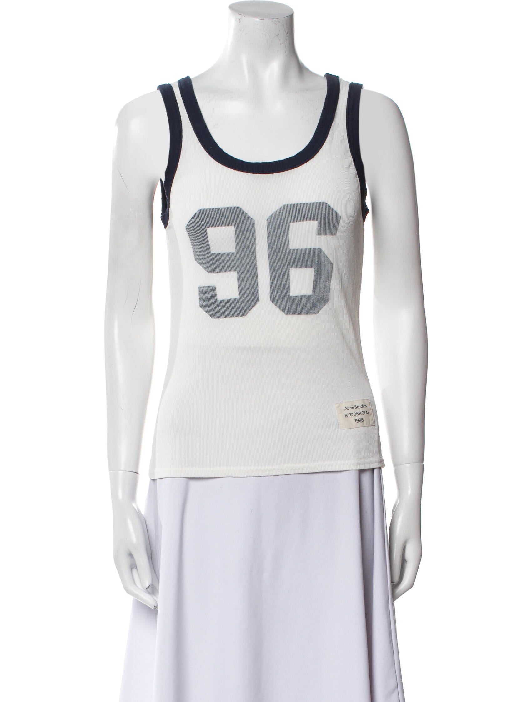 Acne Studios Graphic Print Scoop Neck Top