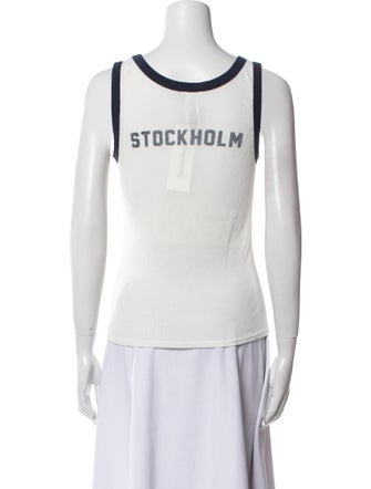 Acne Studios Graphic Print Scoop Neck Top