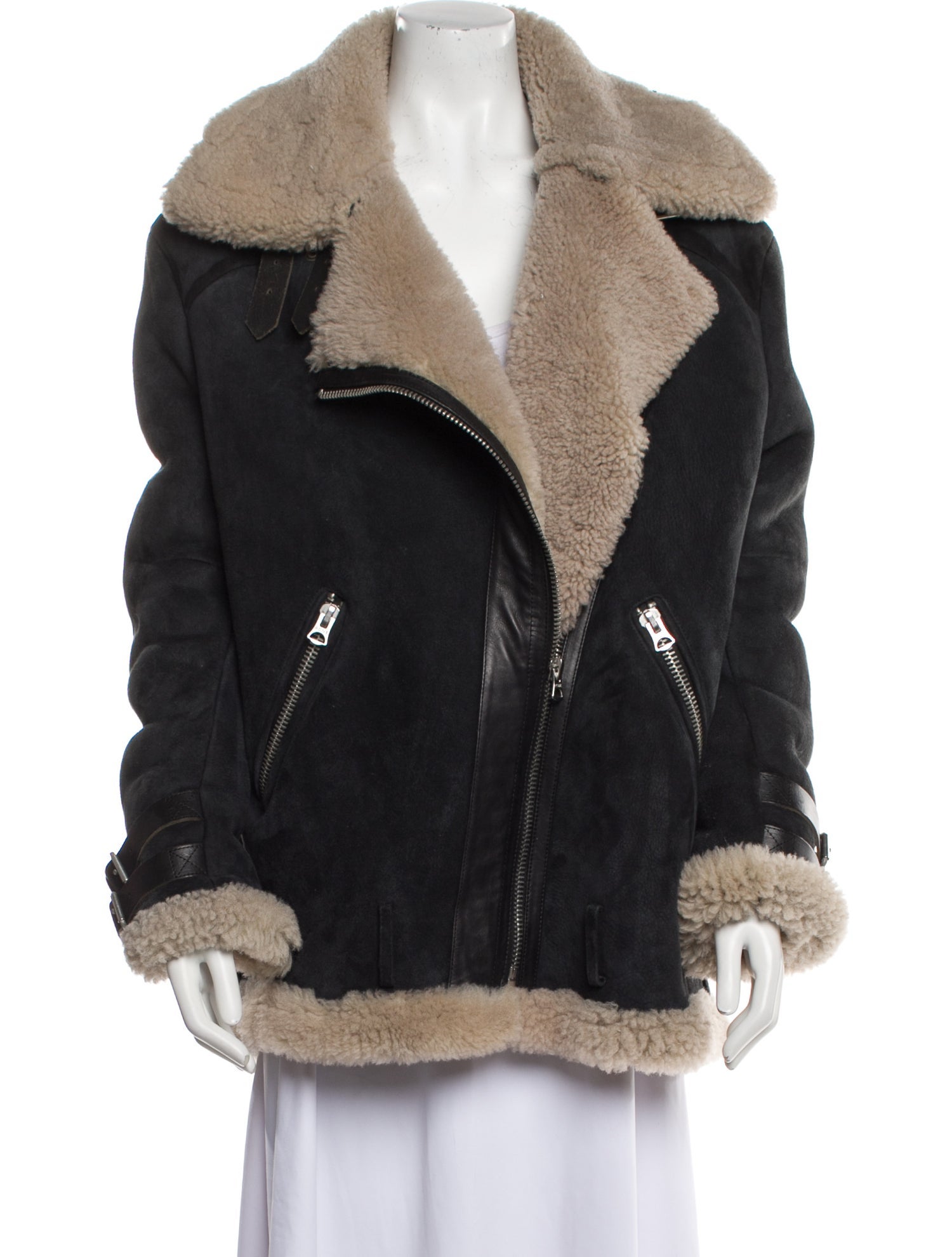 Acne Studios Leather Faux Fur Coat