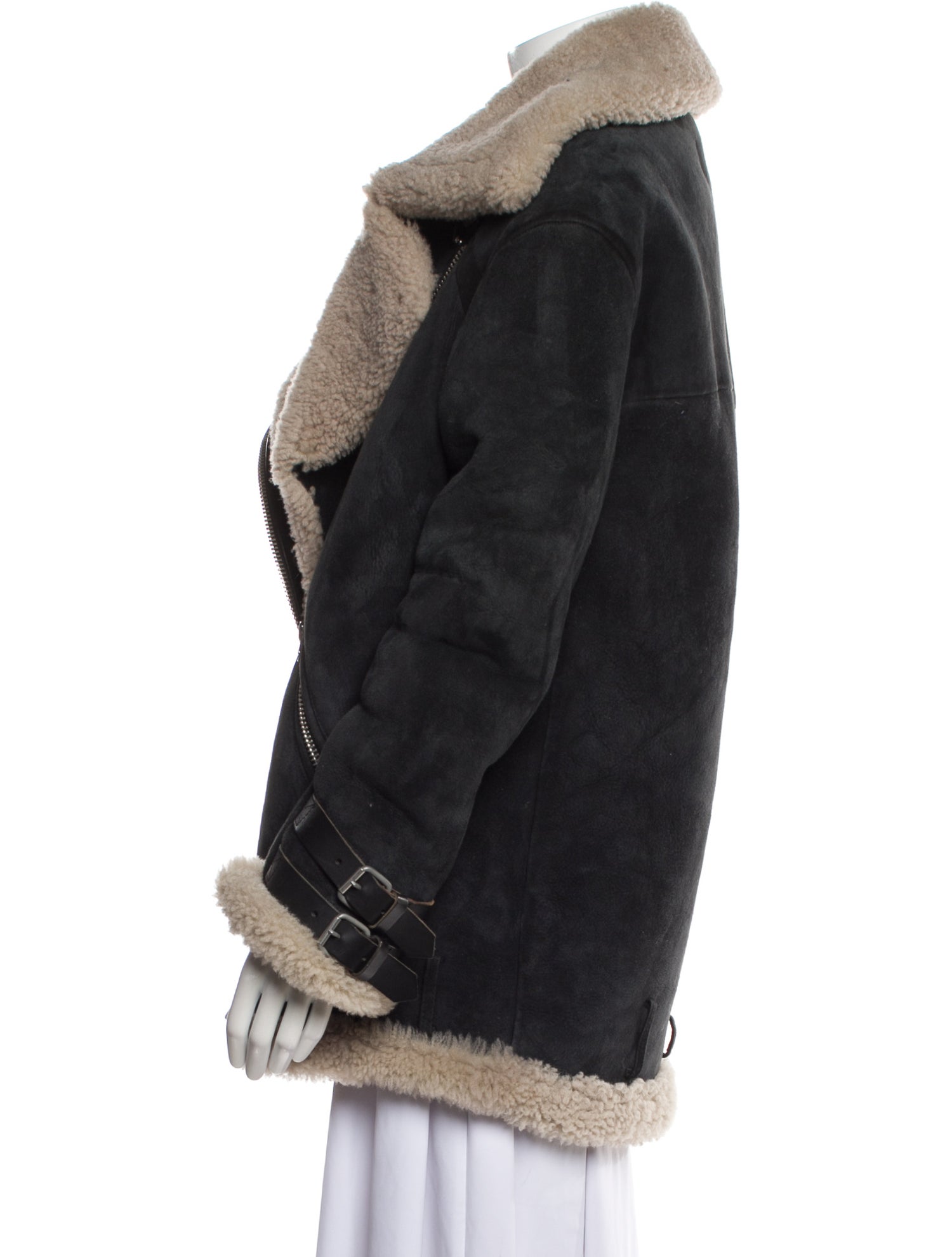 Acne Studios Leather Faux Fur Coat