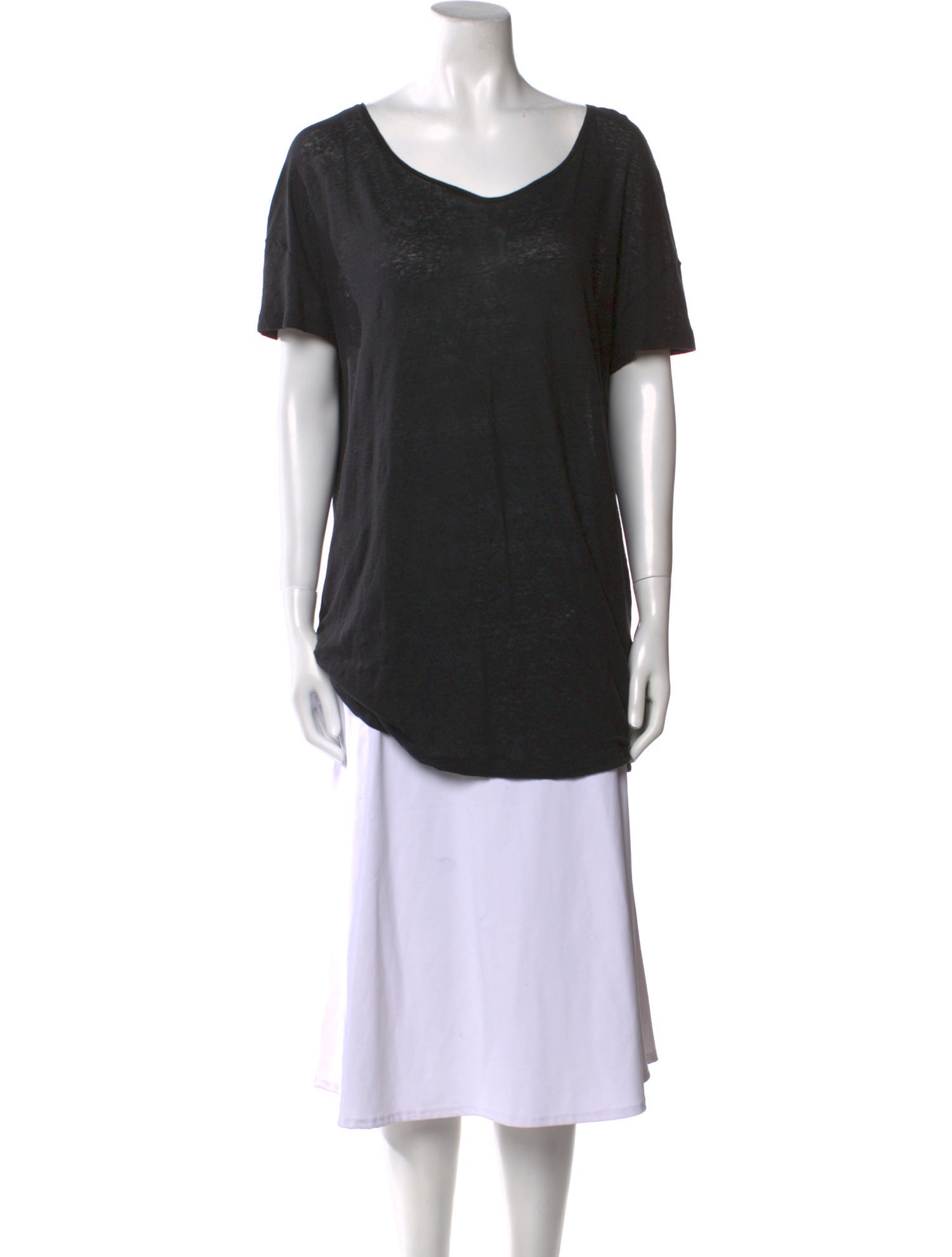 Acne Studios Linen Scoop Neck T-Shirt