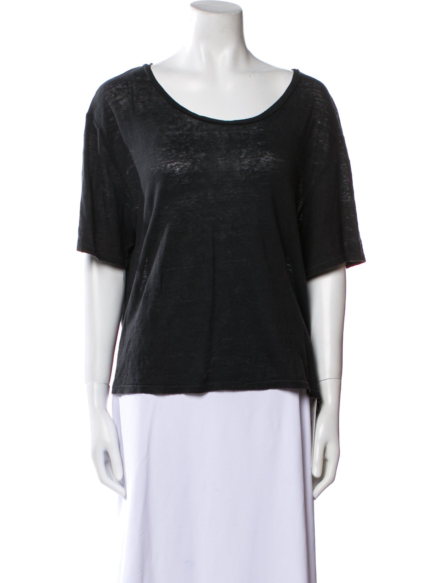 Acne Studios Linen Scoop Neck T-Shirt