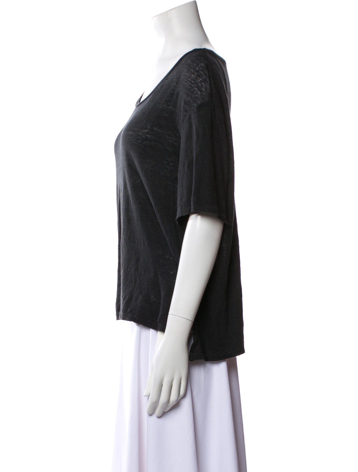 Acne Studios Linen Scoop Neck T-Shirt