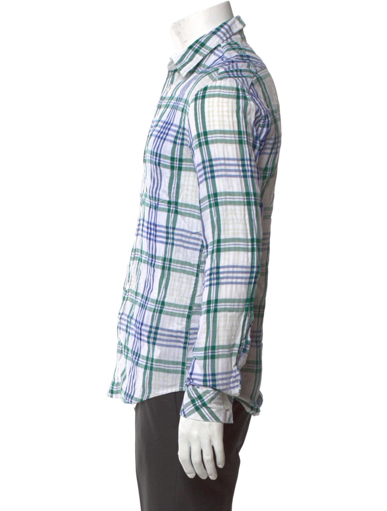 Acne Studios Plaid Print Long Sleeve Shirt