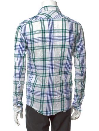 Acne Studios Plaid Print Long Sleeve Shirt