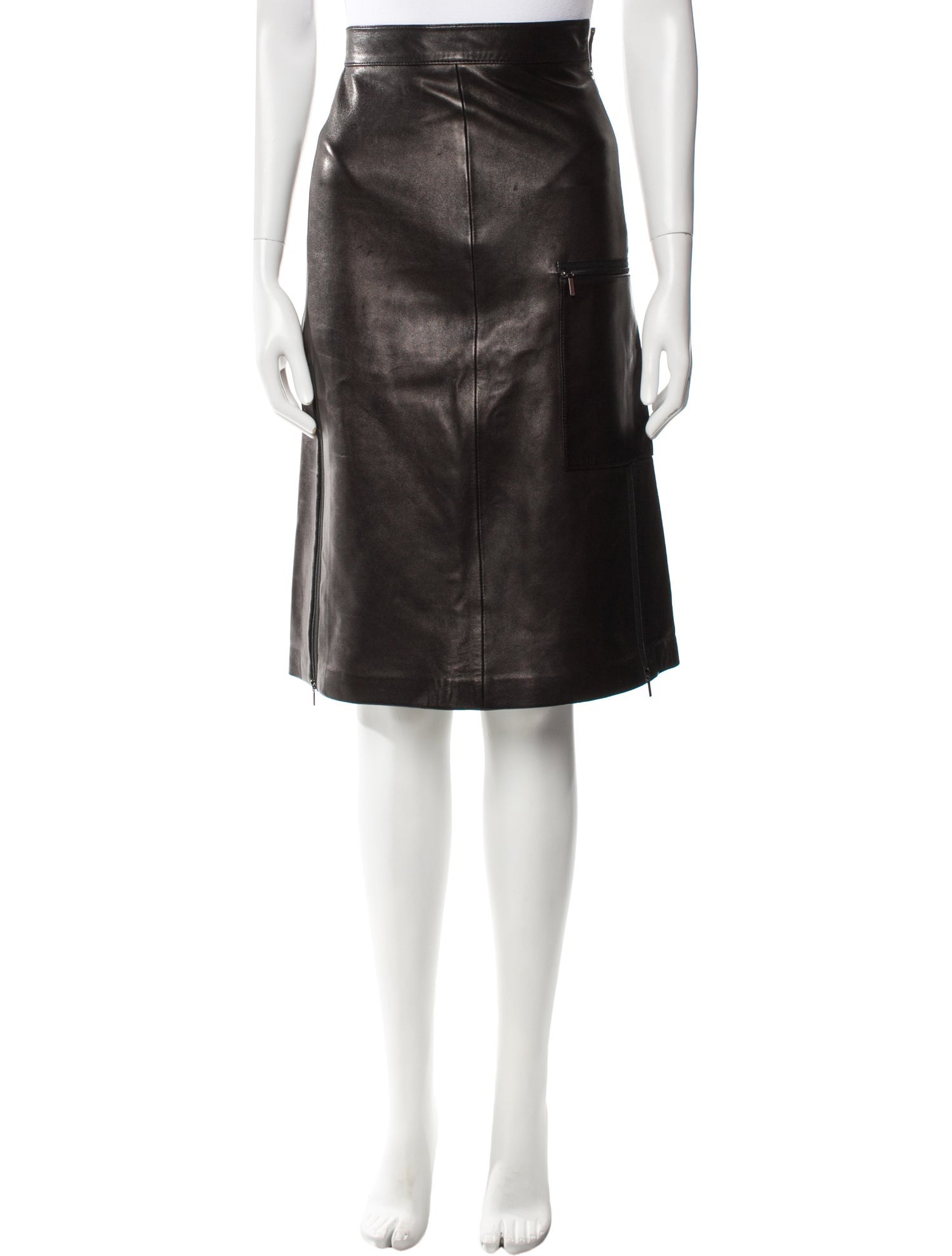Acne Studios Lamb Leather Knee-Length Skirt