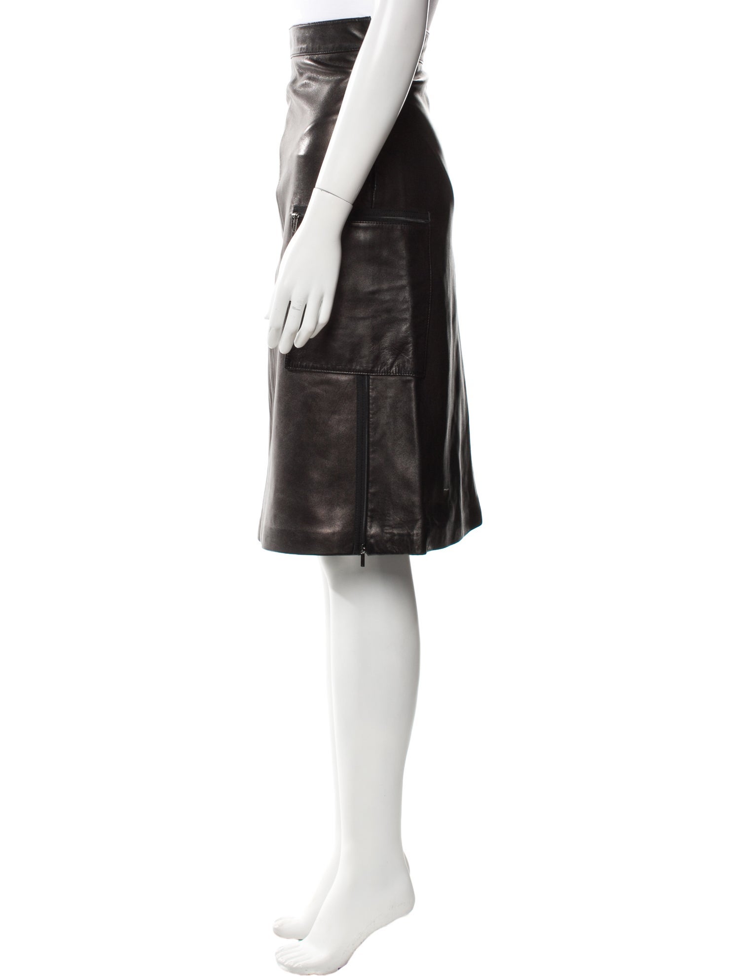 Acne Studios Lamb Leather Knee-Length Skirt