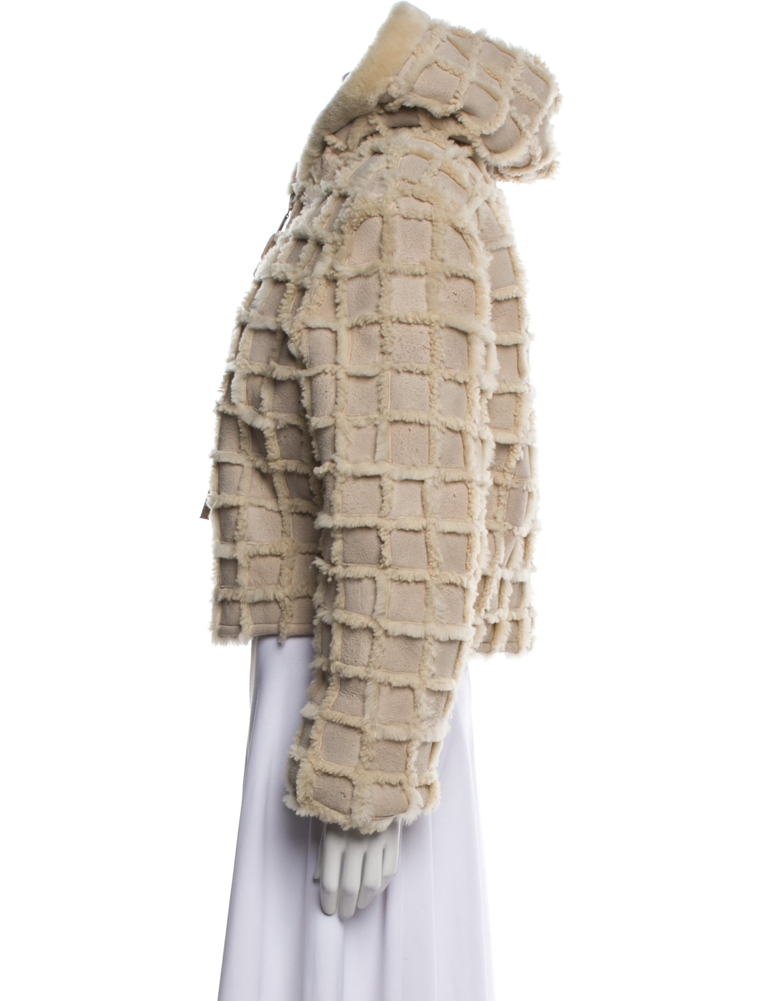 Acne Studios Shearling Patterned Fur Jacket