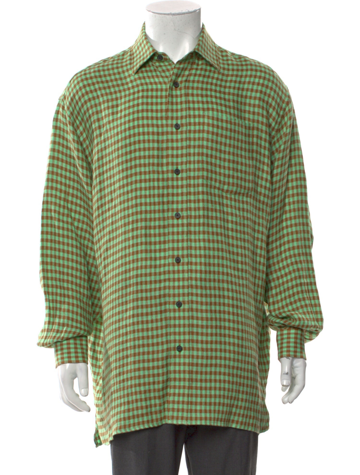 Acne Studios Linen Plaid Print Shirt