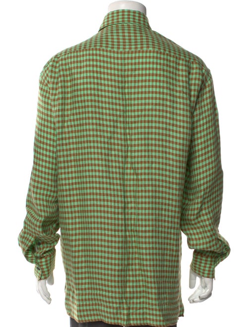 Acne Studios Linen Plaid Print Shirt