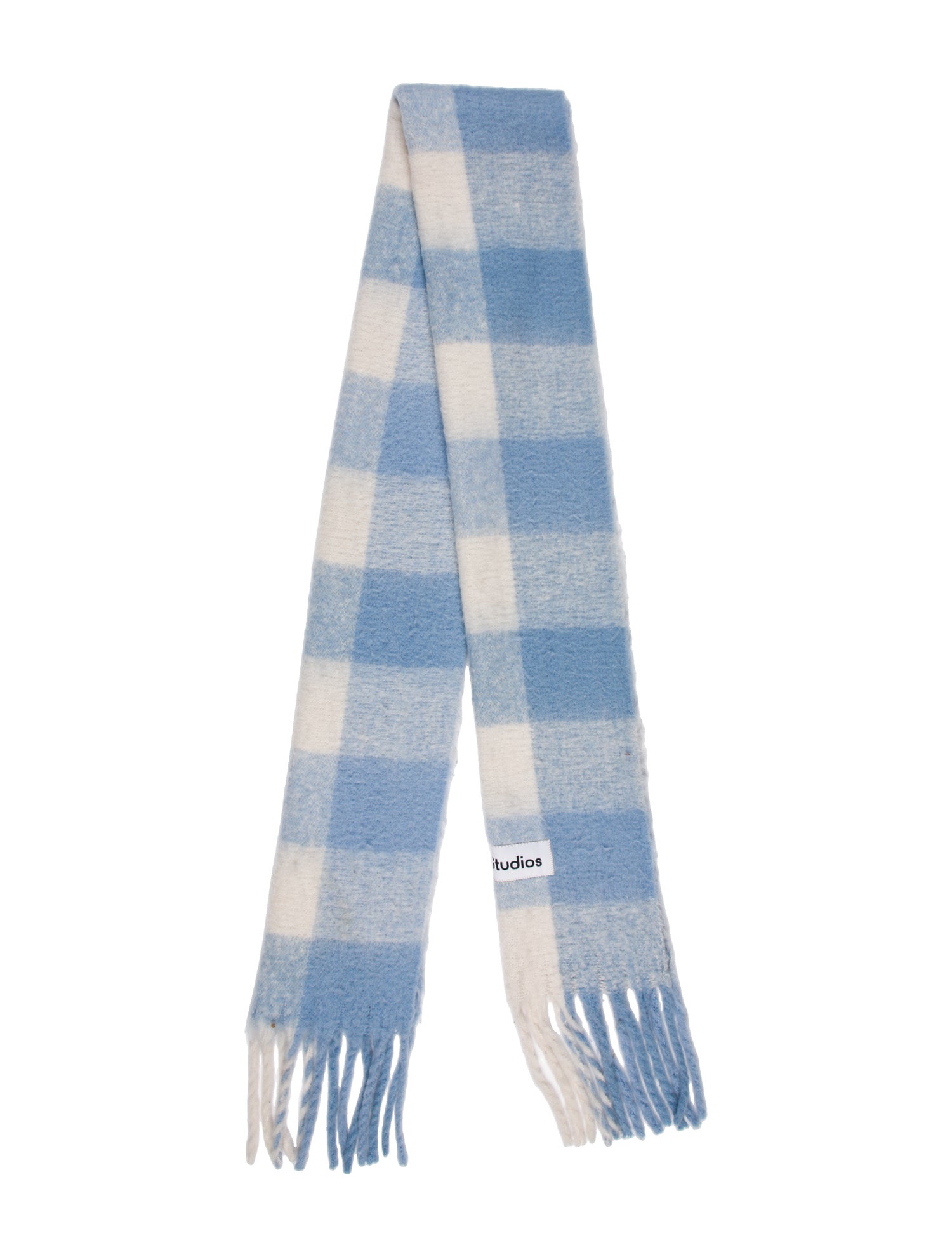 Acne Studios Alpaca Plaid Print Scarf
